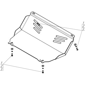 Стальная защита для Р Mitsubish L200, V=2,4, МКПП 2015- ООО Трио Сервис MOTODOR