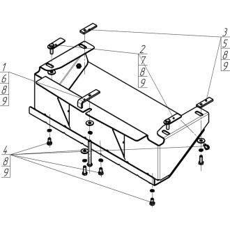 Стальная защита РТ УАЗ Патриот, V=2.7, V=2.3 D с 2005 г. ООО Трио Сервис MOTODOR