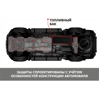 Штампованная защита топливного бака для Jac S7 АвтоБроня 111.09204.1