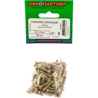 Оконный оцинкованный саморез ЕВРОПАРТНЕР 3,9х19 120 шт.