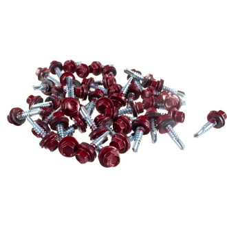 Кровельный саморез качественный крепеж 5,5/25 RAL300550 красное вино (50 шт.)