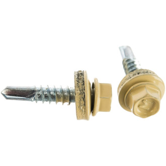 Кровельный саморез качественный крепеж 5.5/25 RAL1014150 слоновая кость (150 шт.)