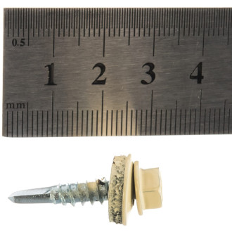Кровельный саморез качественный крепеж 5.5/25 RAL1014150 слоновая кость (150 шт.)