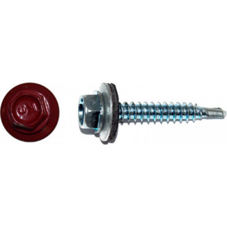 Кровельный саморез КРЕП-КОМП 5,5х19 RAL3003 красный рубин (300 шт.)