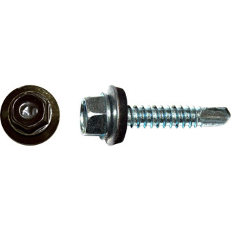Кровельный саморез КРЕП-КОМП 4,8x35 RAL8019 серо-коричневый 250 шт.