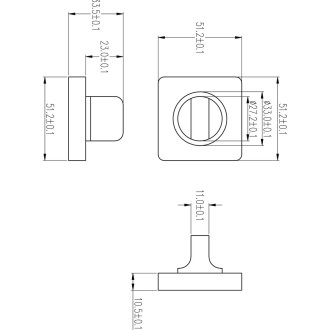 Квадратная завертка к ручкам Ренц INBK 02 SW/SN