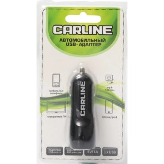 Автомобильный адаптер в прикуриватель CARLINE 1хUSB, 1 А, 12/24 В, черный