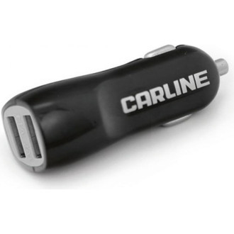 Автомобильный адаптер в прикуриватель CARLINE 2хUSB, 1/2.1 А, 12/24 В, черный