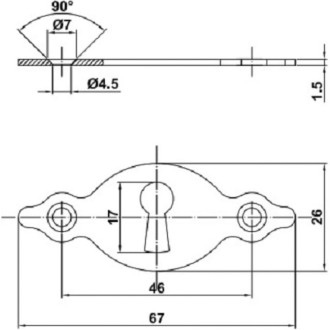 Горизонтальная накладка Amig 10-67х26х1,5