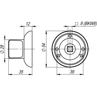 Ручка поворотная Armadillo BKW8.R.LD54 (BKW8) CP-8