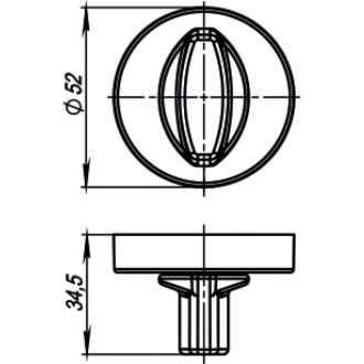 Поворотная ручка Armadillo WC-BOLT BK6/URB GOLD-24