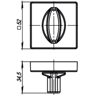 Поворотная ручка Armadillo WC-BOLT BK6/USQ СР-8