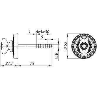 Ручка поворотная Armadillo BKW8.R.CL55 (BKW8/CL) OB-13
