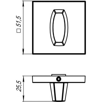 Поворотная ручка Armadillo WC-BOLT BK6 USS BL-26