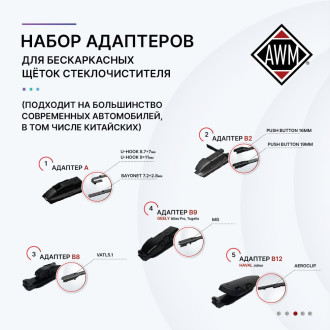 Бескаркасная щетка стеклоочистителя AWM 410000028
