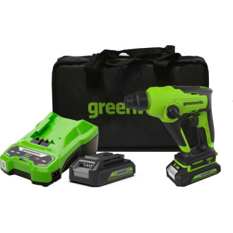 Аккумуляторный бесщеточный перфоратор GreenWorks GD24SDS1K2