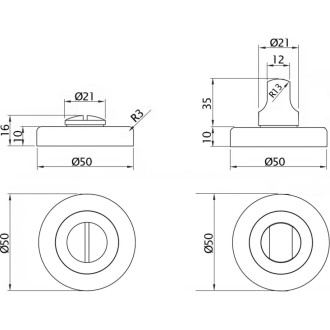 Поворотная кнопка Doorlock DL M08/Y AB-SR