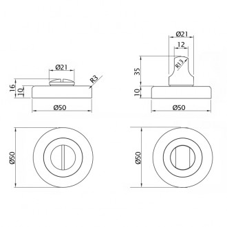 Поворотная кнопка Doorlock DL M08/Y SCB