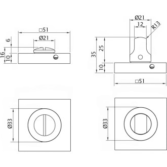 Поворотная кнопка Doorlock DL M08/SY SCB