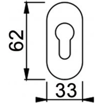 Овальная ключевина для профильных дверей Doorlock DL UR01 PZ