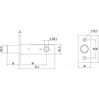 Дверная задвижка Doorlock DL160/8/60 SN