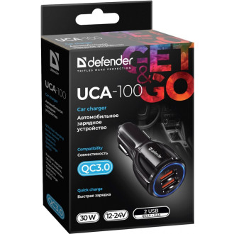 Автомобильное зарядное устройство Defender UCA-100