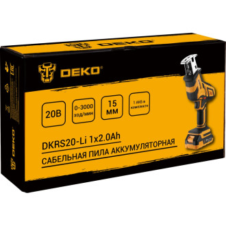 Сабельная аккумуляторная пила DEKO DKRS20-Li