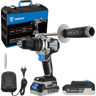 Аккумуляторная ударная бесщеточная дрель шуруповерт DEKO ZKCD20V PRO Impact