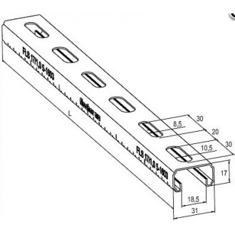 Монтажная шина Fischer FLS 17