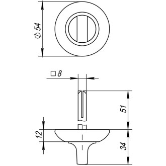 Ручка поворотная Fuaro BKW8.R.RM54 (BKW8 RM) CP-8