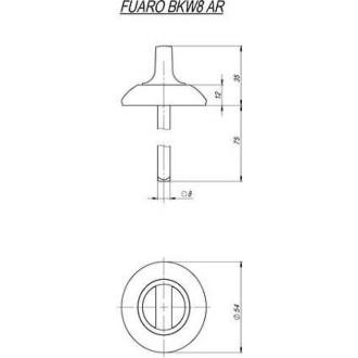 Ручка поворотная Fuaro BKW8x75.R.AR54 (BKW8x75 AR) CP-8
