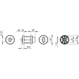 Поворотная ручка Fuaro DSS-02-BK6