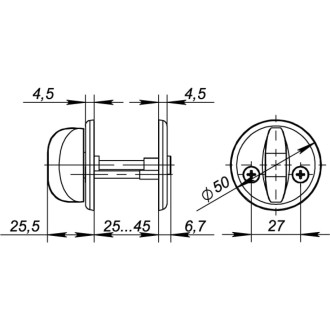 Поворотная ручка Fuaro WC-001-GP