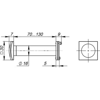 Глазок дверной Fuaro DV-Q 4/130-70/Z (VIEWER 4 DVQ) SSC