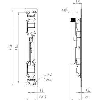 Задвижка торцевая Fuaro RIGEL-body/160 (TDB 160-24)