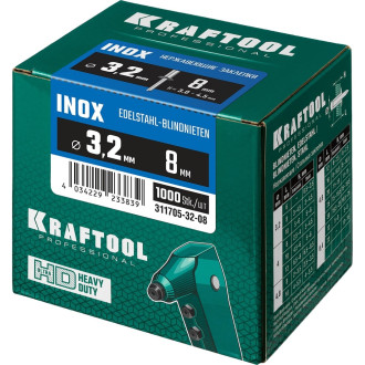 Нержавеющие заклепки KRAFTOOL Inox 3.2х8 мм 1000 шт.