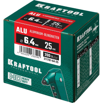 Алюминиевые заклепки KRAFTOOL Alu Al5052 6.4х25 мм 200 шт.