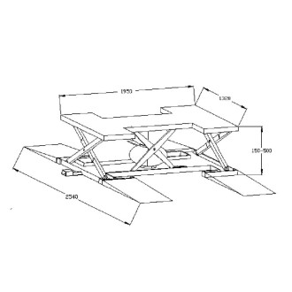 Пневматический напольный ножничный подъемник KraftWell KRW260B