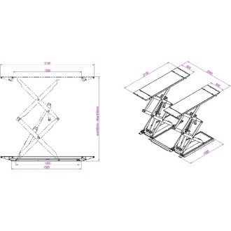 Короткий напольный ножничный подъемник KraftWell KRW3FS