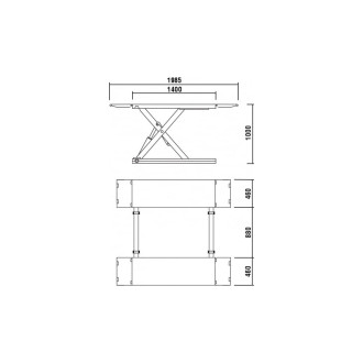 Мобильный короткий ножничный подъемник KraftWell KRW3TN/380