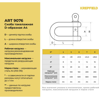Скоба KREPFIELD 9076А4СКОБА4ММ-2