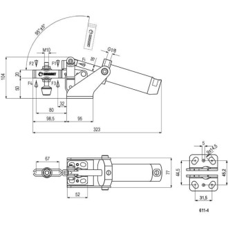 Пневматический горизонтальный прижим KUKAMET 611-4
