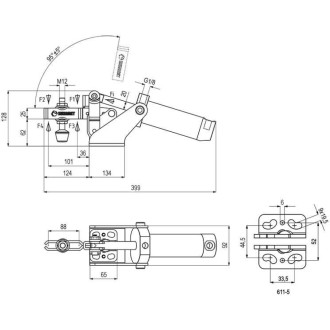 Пневматический горизонтальный прижим KUKAMET 611-5