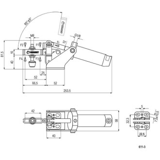 Пневматический горизонтальный прижим KUKAMET 611-3