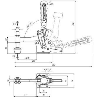 Вертикальный прижим KUKAMET 241-6-L