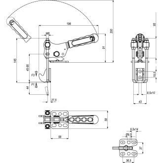 Вертикальная натяжная защелка KUKAMET 351-4