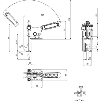 Вертикальная натяжная защелка KUKAMET 351-1