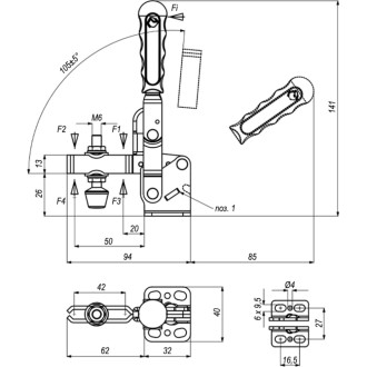 Механический вертикальный прижим KUKAMET B211-2