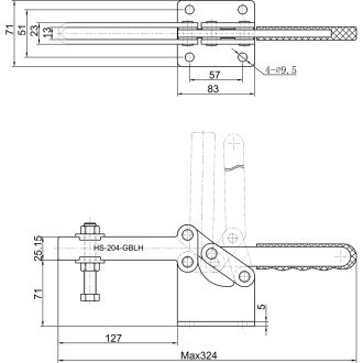 Зажим HS CLAMP HS-204-GBLH