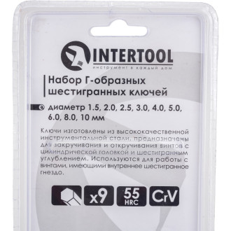 Набор Г-образных шестигранных ключей INTERTOOL HT-0601